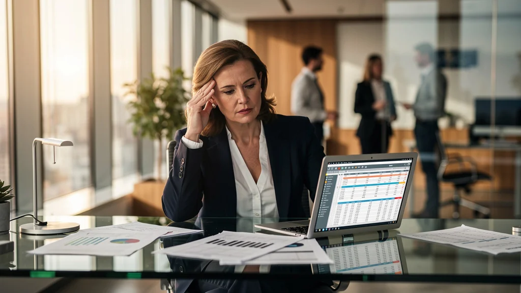 Gestion de crise professionnelle après une erreur de facturation mesurée dans un bureau moderne