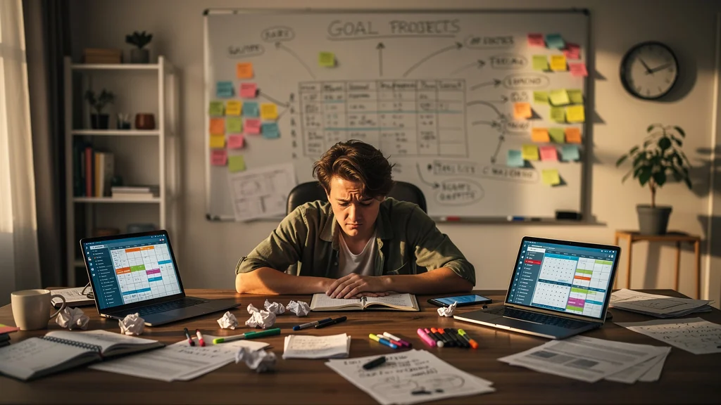 Personne stressée au bureau perdant du temps chaque semaine à cause d’objectifs non limités