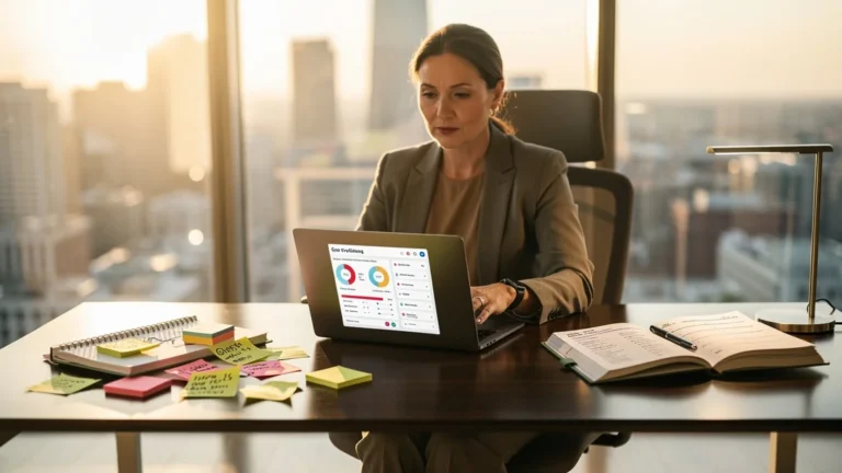 Espace de travail moderne illustrant la transition vers la gestion par objectifs efficace